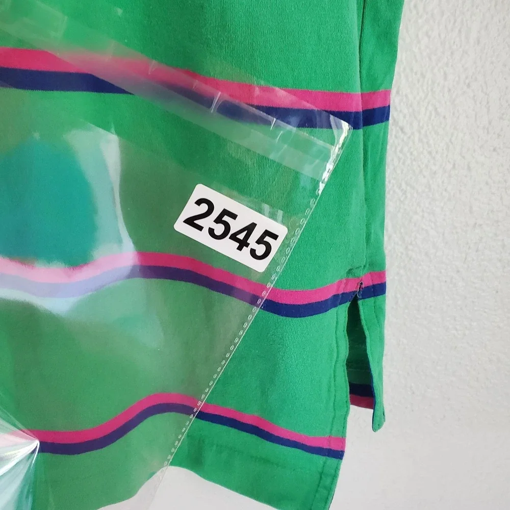 Polo Golf Ralph Lauren Polo Shirt Mens XL Green Pink Blue Striped‎ Lakewood Pima